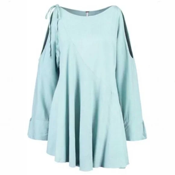 Free People Light Blue Long Sleeve Tunic - Picture 3 of 11